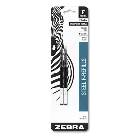 Zebra Pen Zebra STEEL 7 Series F Refill Bold Point Ballpoint - 1.60 mm, Bold Point - Black Ink - 2-/ Pack 82712